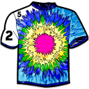 Tie & Dye Shirts by Number: Dresses Coloring Book Icon