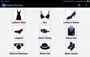 Clothes Size Chart Converter screenshot 0