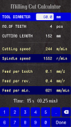 Milling Cut Calculator screenshot 0