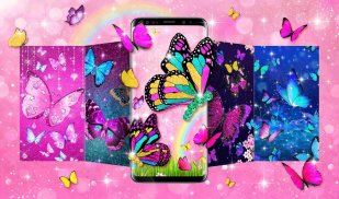 Tema brilhante da borboleta 3D de néon screenshot 1