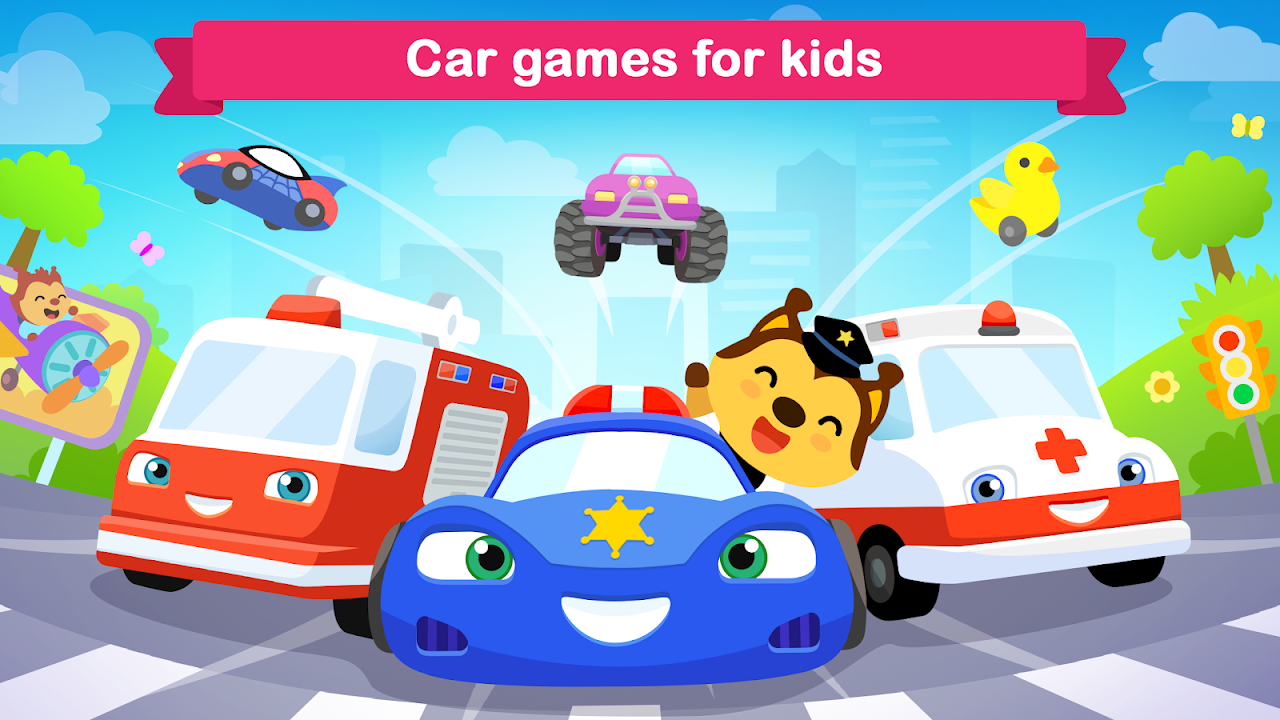 Encontre duas fotos é um jogo educacional para crianças com carro