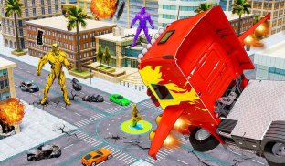 Flying Cargo Transport Truck Transform Robot Games screenshot 4