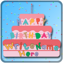 Name On Happy Birthday Cake Icon