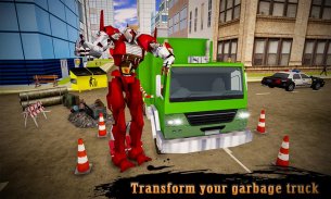 Real Robot Transformation Garbage Truck Driving 3D screenshot 0