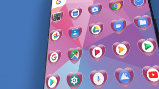 Crystal Heart - Pink : Icon Mask for Nova Launcher screenshot 1