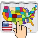 USA MAP 50 States Puzzle Game Icon