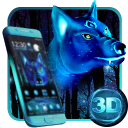 Unique 3D Blue Icy Wolf Theme