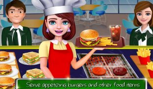 kafe sekolah tinggi: permainan memasak burger screenshot 14