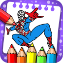 spider boy coloring amazing super heros Icon