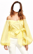 Women Crop Shoulder Photo Suit screenshot 12