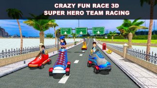 Crazy Fun Race 3D Super Hero Team Racing screenshot 2