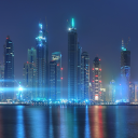 Dubai pada malam Belakang Icon