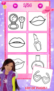 Glitter Toy Lips with Makeup Brush Set coloring screenshot 3