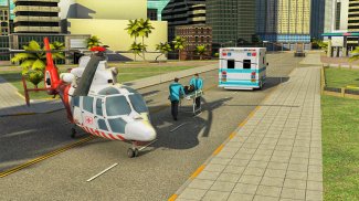 911 Helicóptero Volador Rescate Ciudad Simulador screenshot 2