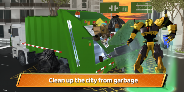 Garbage Truck Driving: Transformer Robot Cleaner screenshot 2