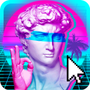 Vaporwave Imagens de Fundo Activas Efeito Glitch