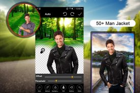 Man Leather jacket Photo Suit : Cut Paste Editor screenshot 3