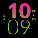 Green Pink Large Watch Face