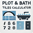 Plot Size and  Bathroom Tiles Icon