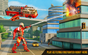 Flying Firefighter Truck Transform Robot Games screenshot 5