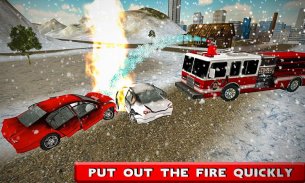 Fire Truck Robot Transformation Winter Snow Rescue screenshot 1