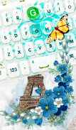 Turquoise Diamond Butterfly Keyboard Theme screenshot 1