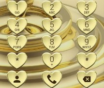 Dialer Hearts Gold Theme screenshot 5