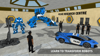 पुलिस रोबोट कार गेम - पुलिस विमान परिवहन screenshot 1