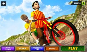 Kids Bicycle Taxi Sim 2018: Offroad BMX Racing screenshot 0