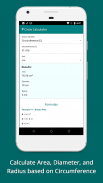 Circle Calculator - Area, Circumference, Radius screenshot 1
