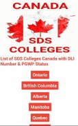 Canada Student Direct Stream colleges list screenshot 0