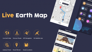 แผนที่ Live Earth - แผนที่โลก 3D, มุมมองดาวเทียม screenshot 2