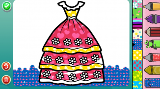 Glitter Dresses Coloring Book - Drawing pages screenshot 4