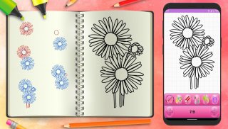 Learn To Draw Beautiful Flowers Step by Step screenshot 3