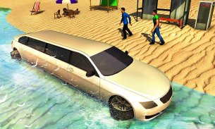 Beach Water Surfer Limousine Car Driving Simulator screenshot 3