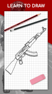 วิธีการวาดอาวุธทีละขั้นตอนวาดบทเรียน screenshot 22