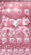 Rose Gold Shiny Diamond Pink Bow Glitter Theme screenshot 3