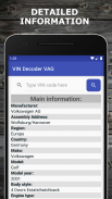 VIN Decoder VAG screenshot 1