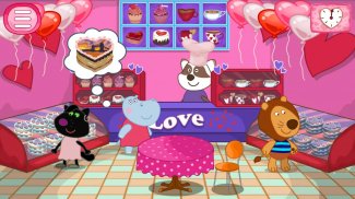 Yemek oyunları: Valentine's cafe for Girls screenshot 0