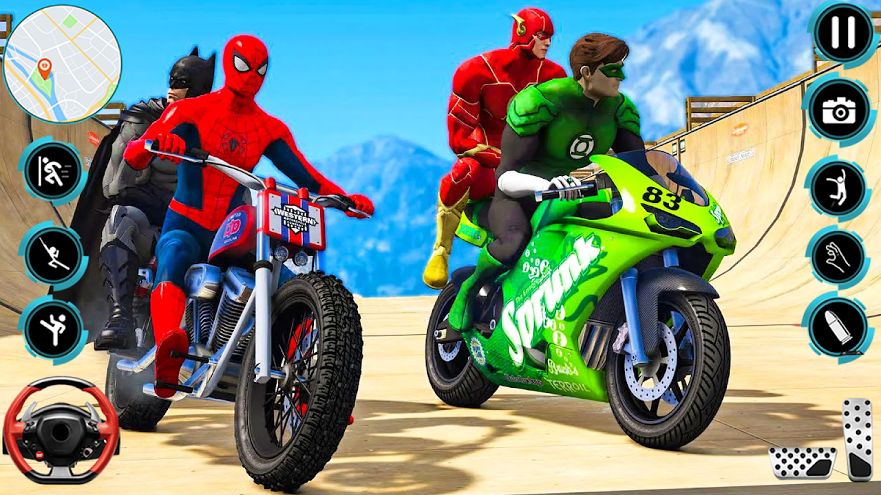 Superhero Bike Stunts 3D Race APK datoteka Preuzmite za Android