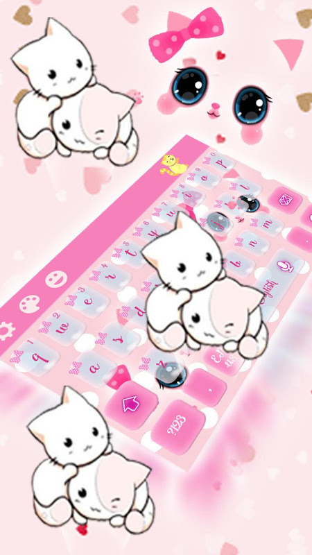 Cute Kitty theme Pink Bow Kitty for Android - Download