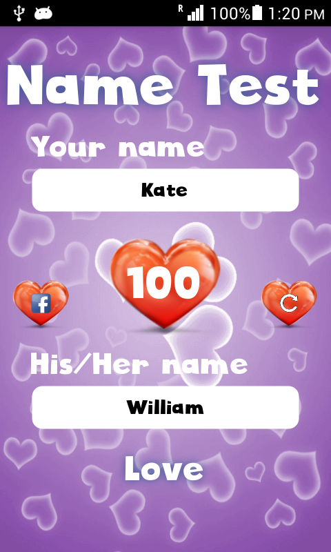 Game test love name 