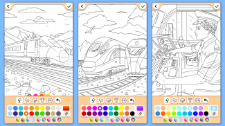 Train game: coloring book screenshot 2
