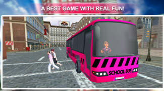 Pink Lady School Bus Driver : School Bus Simulator screenshot 3