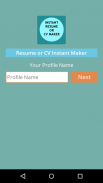 Instant Resume / CV Maker Free screenshot 0