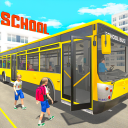 Autobús escolar que conduce 3D Icon