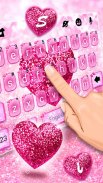 Pink Glitter Heart Keyboard Theme screenshot 1