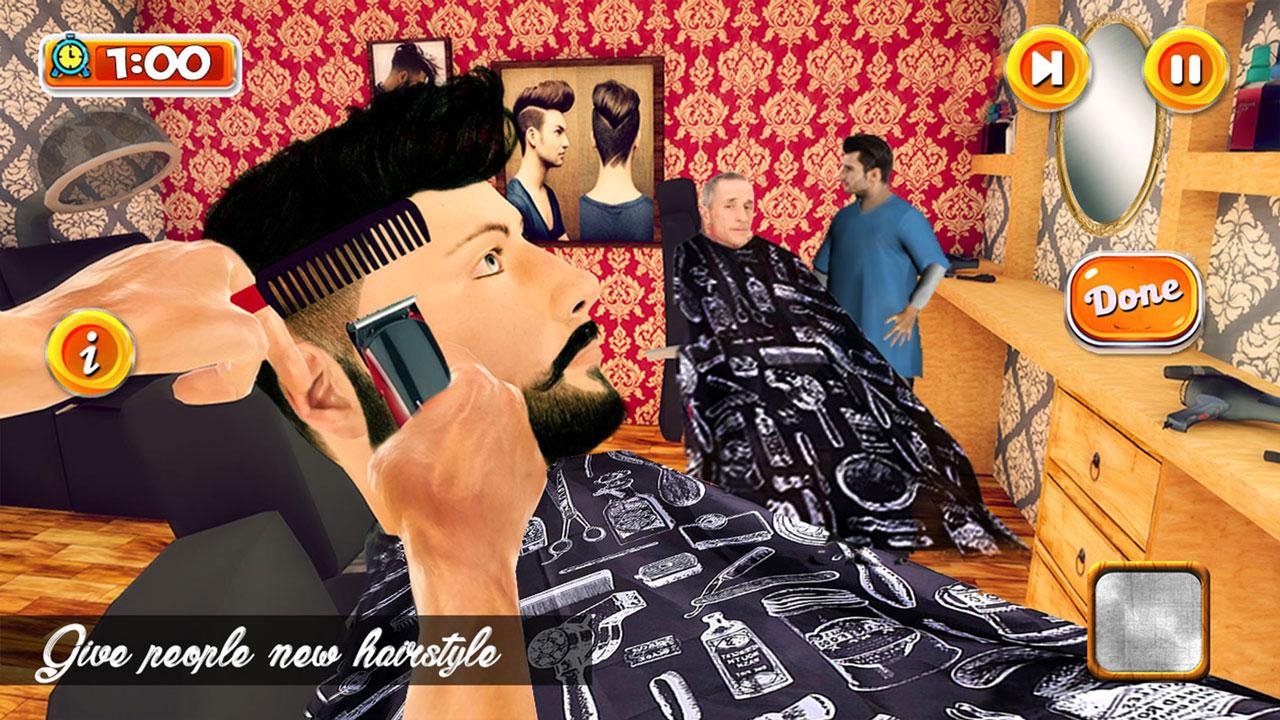 Barbearia cabeleireiro cabelo louco cortar jogo 3D Android