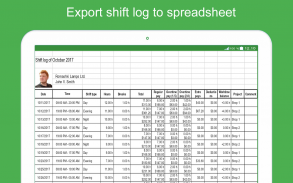 Green Timesheet - shift work log and payroll app screenshot 0