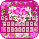 Pink Rose Flower tema do teclado Icon